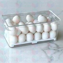 1 Large Rectangular Acrylic Egg Holder Organizer With Lid - 無色 - 查看 2