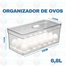 1 Large Rectangular Acrylic Egg Holder Organizer With Lid - 無色 - 查看 5