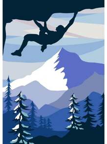 1 件抽象攀岩探险海报和印刷品帆布画山太阳墙壁艺术画适用于客厅家居装饰无框架 - 彩色 - 查看 27