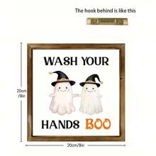 1 Piece 3D Double Wooden Coffee Sign, Fun Halloween Theme "Fresh Boo Coffee", With Ghost Accent, Classic Home Decoration Style, Holiday Kitchen Logo With Bracket Best Gifts Birthday Halloween Decor Fall Decor Room Decor Autumn Decor - Multicolor - View 10