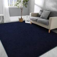 Large Area Rugs For Bedroom Living Room,  Solid Fluffy Super Soft Memory-Foam Furry Bedside Carpets, Modern Indoor Floor Rug Aesthetic Minimalist Rug For Kids Girls Boys Home Decor - 藏蓝色 - 查看 2