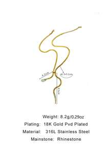 1 件男女通用不锈钢蛇形设计吊坠项链，时尚简约奢华风格，耐用不褪色
