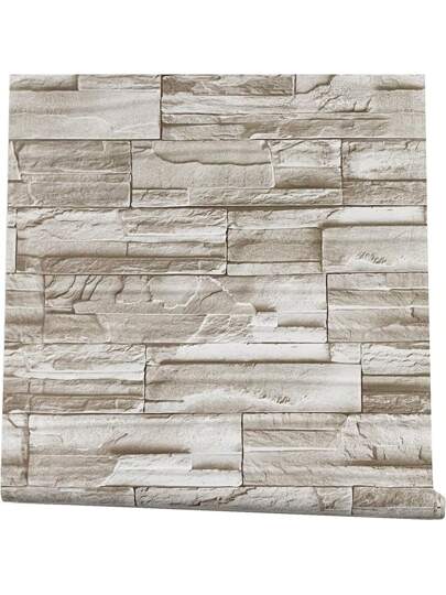 1Roll Faux Brick Wallpaper Peel Stick 17.71" X196.8in/ 118.11in/39.3in Stone Contact Paper Self Adhesive Removable ative Wand Kitchen Backsplash Bedroom Living Room Stickers Furniture Renovation Waterproofing DIY Easy To Install, Panels, Paper, Wallpapers, ation Items Refresh Your Home, Rama Birthday Graduation view 3