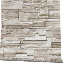1Roll Faux Brick Wallpaper Peel And Stick Wallpaper 17.71" X196.8in/ 118.11in/39.3in Stone Wallpaper Brick Contact Paper Self-Adhesive Removable Decorative Wall Paper For Wall Kitchen Backsplash Bedroom Living Room Wall Stickers Furniture Renovation Waterproofing DIY Easy To Install, Renovation Stickers Peel Wall Panels, Wall Paper, Wallpapers, Spring Decoration Items Refresh Your Home, Rama Decoration Stickers Gifts Birthday Graduation - Light Grey - View 3