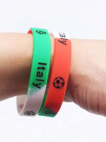 4pcs/Set Silicone Wrist Bands With Various National Flag Colors And Football Decor - National Flag Color Silicone Bracelet - View 8