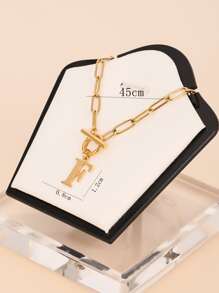 1 chiếc vòng cổ mặt chữ bằng thép không gỉ thời trang và độc đáo, món quà hoàn hảo cho bạn bè - chữ OT vàng - Xem 11