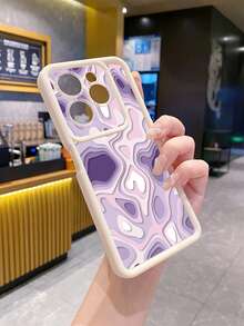 1pc Purple Maze Pattern Shockproof Phone Case Compatible With Iphone/Galaxy/Infinix/Redmi/OPPO/VIVO/MOTO/Honor/Oneplus/Itel/Tecno - White - View 5