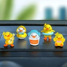 5件装创意卡通人物迷你鸭子模型摆件可爱小鸭子汽车中控台装饰配件 - 均碼 - 查看 1