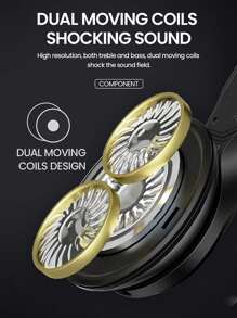 Picun Auriculares inalámbricos P28X, sonido dinámico dual, auriculares ligeros plegables estéreo de alta fidelidad, 30 horas de reproducción con modo de música EQ, auriculares inalámbricos con micrófono para graves profundos en el teléfono y la PC.