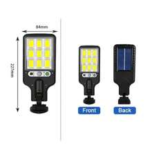 1 件装户外太阳能路灯壁灯可充电运动传感器安全防水灯适用于花园庭院小路 - 黑色 - 查看 6