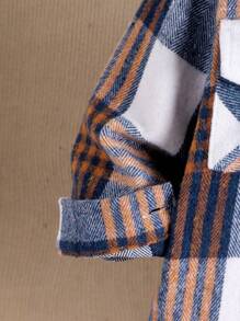 Bộ 2 áo sơ mi kẻ caro dài tay dày dặn và quần denim cho bé trai, mùa xuân và thu - Nhiều màu - Xem 6
