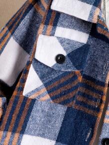 Bộ 2 áo sơ mi kẻ caro dài tay dày dặn và quần denim cho bé trai, mùa xuân và thu - Nhiều màu - Xem 4