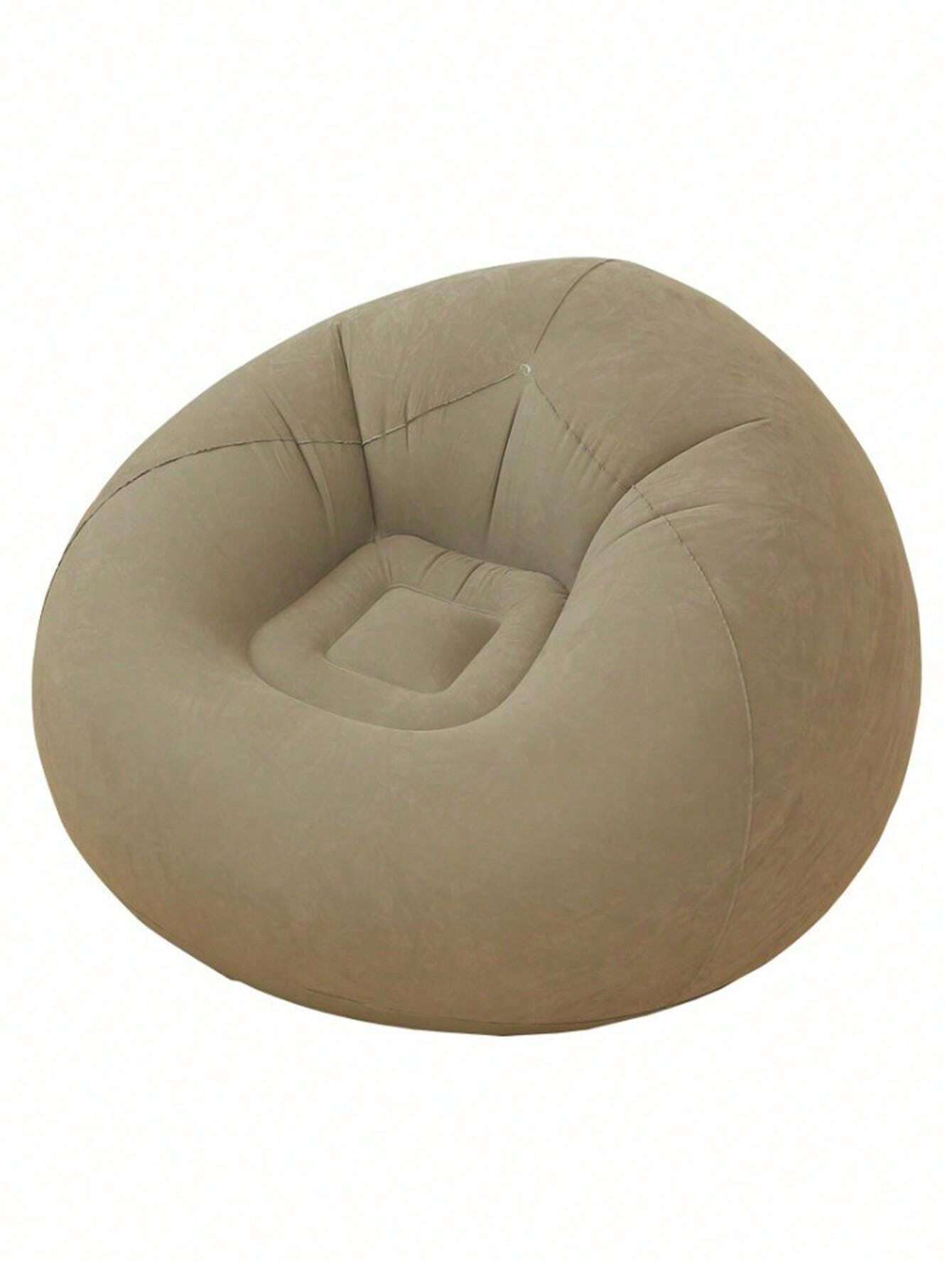 1pc Inflatable Sofa Chair With A Bellows Style Foot Pump, Bean Bag