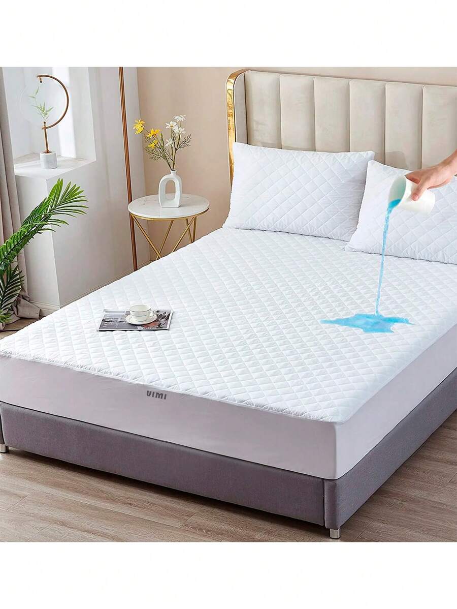 Protector Cubre Colchon Tamaño Matrimonial 100% Impermeable Lavable Con 2 Fundas Para Almohada