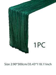 1 件波西米亚纱布乡村婚礼聚会皱纹布桌布 90*180 厘米，奶酪布桌旗，波西米亚奶酪布餐具 - 彩色 - 查看 15