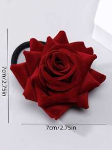 Flower Decor Hair Tie Elegant ,Beach Outfit,Beach Hair Floral Accessories,Beach Vacation Ponytail Holders Hair Elastics Hair Rubber Bands Scrunchies Hair Rope Elastic Hair Tie ,Head Piece - Multicolor - View 4