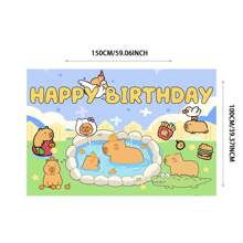 39/38/30 Piezas Globos de Capibara, Juego de Decoración con Diseño de Animal Lindo, Decoración de Fiesta de Cumpleaños con Tema de Capibara, Decoración de Fondo para Cumpleaños, Día de San Valentín, Regreso a Clases - Multicolor - Ver 2