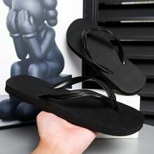 2024 新款夏季男士休闲沙滩拖鞋人字拖防滑舒适休闲凉鞋 - 黑色 - 查看 5