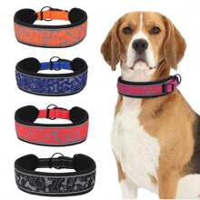 Adjustable Dog Collar With Safety Lock Padded Reflective Breathable Comfortable Soft Durable LR-0313 - màu đen - Xem 1