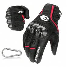 1 Pair Motorcycle Gloves With Hook Riding Protection Leather Gloves Cycling Motorbike  Motocross Bicycle Gloves Touch Screen Cycling Accessiories Riding Essentials For Women Men Rider Gift - Multicolor - View 17