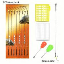 YOTO 8 Pieces Carp Fishing Hair Rigs, Carp Hook Rig With Braided Line, Carp Leader With 2 Boilie Stoppers And 2 Needles - Yellow - View 10