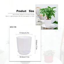 Four Medium-Sized Octagonal Flower Pots, High-Quality And Lightweight Flower Pots, With Subtle Patterns On The Outer Wall Of The Pots To Showcase Their Quality. Made Of High-Quality PP Material, It Greatly Reduces Weight While Ensuring The Original Strength, Making It Easier To Move After Planting Plants. PP Material Plastic Flower Pots Are Safer And Healthier, Caring For The Healthy Growth Of Plants. Choose From Four Different Colored Flower Pots According To Your Needs - trắng - Xem 3