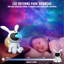 Projector Table Lamp Moon Projector Galaxy Led Nebula Stars Lamp Night Light Bedroom Rabbit Astronaut - trắng - Xem 4