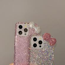 New Luxury Girl 3D Bow Rhinestone Phone Case Compatible With Apple 17 Pro Max, 16 Pro Max, 13/14/15, Shockproof And Elegant - Pink - View 7
