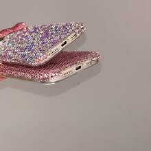 New Luxury Girl 3D Bow Rhinestone Phone Case Compatible With Apple 17 Pro Max, 16 Pro Max, 13/14/15, Shockproof And Elegant - Pink - View 9