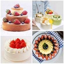 1/3Pcs Round Silicone Cake Pans Silicone Cake Mold Tray Pans Round Baking Mold Kitchen Silicone Nonstick Baking Pans Easy To Demold Suitable For Layer Cake Cheese Cake Rainbow Cake Reusable Cake Pans Bakingt Tools - Multicolor - View 4