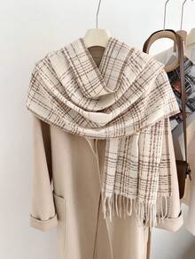 1 件多色格子围巾/披肩，温暖且适合日常使用、节日和冬季秋季礼物 - 彩色 - 查看 1