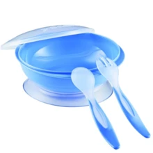 Pituca Cutlery Plate With Suction Cup And Lid Food Kit - Blue And Pink - 藍色 - 查看 1