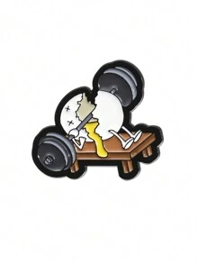 1pc Funny Gym Weightlifting Enamel Brooch, Creative Weightlifting Accident Metal Lapel Pin Badge, Gift For Friends - Multicolor - View 9