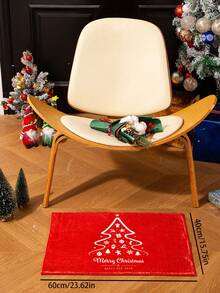 1 块红色圣诞装饰地毯，圣诞装饰门垫，浴室防滑垫，圣诞树，字母等印花图案，柔软毛绒面料，底部防滑材料，可机洗，适合装饰圣诞节家庭氛围， - 紅白色02 - 查看 9