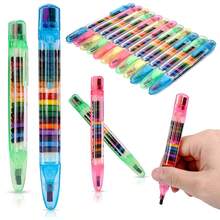 4 支/2 支/1 支可堆叠彩色凝胶荧光笔铅笔，学生绘画，派对礼物，可爱 20 支替换装，颜色随机 - 彩色 - 查看 4