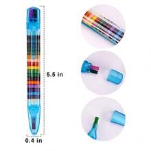 4 支/2 支/1 支可堆叠彩色凝胶荧光笔铅笔，学生绘画，派对礼物，可爱 20 支替换装，颜色随机 - 彩色 - 查看 2