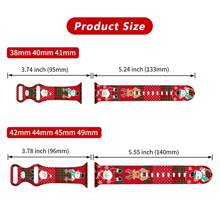 Compatible With Apple Watch Band, Christmas Sport Silicone Bands Compatible With Apple Watch Band 38mm 40mm 41mm, Christmas Decoration Silicone Strap Wristbands Compatible With IWatch Bands Series SE 7 6 5 4 3 2 1 For Girls Women Boys Men