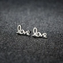 1 对朋克不锈钢耳钉女士日常珠宝女士几何麋鹿燕子芭蕾拼图莲花鸟耳钉可佩戴圣诞珠宝礼物 - 銀色 - 查看 21