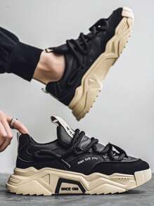 New Fashion Men Shoes, Shock Absorption, Elastic, Versatile, Wear-Resistant, Soft Sole, Anti-Slip, Deodorizing, Work & Travel, Casual Sports Shoes, Outdoor Lace-Up Running Shoes, Anti-Slip, Lightweight & Comfortable, Suitable For Outdoor Sports, Camping, Jogging, Fitness, Entertainment. Sports Shoes For Men