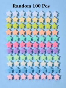 100/200/500pcs 15mm Acrylic Matte Pentagram Beads, Spring Colors, For DIY Handmade Bracelets And Necklaces, Educational Beads To Promote Intellectual Development