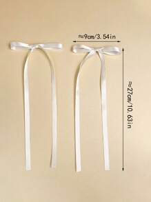 6 chiếc kẹp tóc nơ ruy băng grosgrain nhiều màu sắc dành cho nữ, có đuôi dài mềm mại, kẹp bên hông bằng ruy băng lụa Pháp cho tóc đuôi ngựa và phụ kiện tóc cho bé gái, kẹp càng cua, kẹp tóc, đồ dùng học tập, phụ kiện đội đầu, ghim cài tóc - Nhiều màu - Xem 2