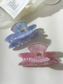 OUSEON Pink Flower Hair Clips,Cellulose Acetate Hair Clips,Small Claw Clips For Girl,Hair Accessories Hair Jaw Clip - Multicolor - View 3