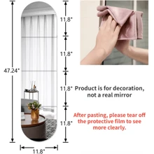 4pcs Full Body Length Mirrors For Walls, 12" X 12" Acrylic Plexiglass Wall-Mounted Stick On Frameless Square Makeup Large Long Mirror Home Workout Gym Hallway Mirror Dorm Floor Tile Self Adhesive, Stickers, Wall Decal, Vinly Decal For Home Decorations, Spring Decoration Items Refresh Your Home, Rama Decoration Stickers Gifts Birthday Graduation