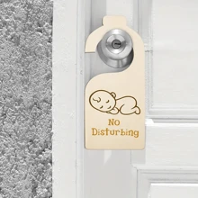 10/20 件/套木质门把手挂钩、衣柜隔断收纳架、生日贺卡 DIY 未完成吊坠装饰、木制品 - 杏色 - 查看 3