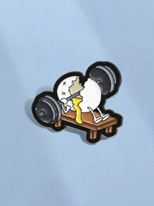 1pc Funny Gym Weightlifting Enamel Brooch, Creative Weightlifting Accident Metal Lapel Pin Badge, Gift For Friends - Multicolor - View 6