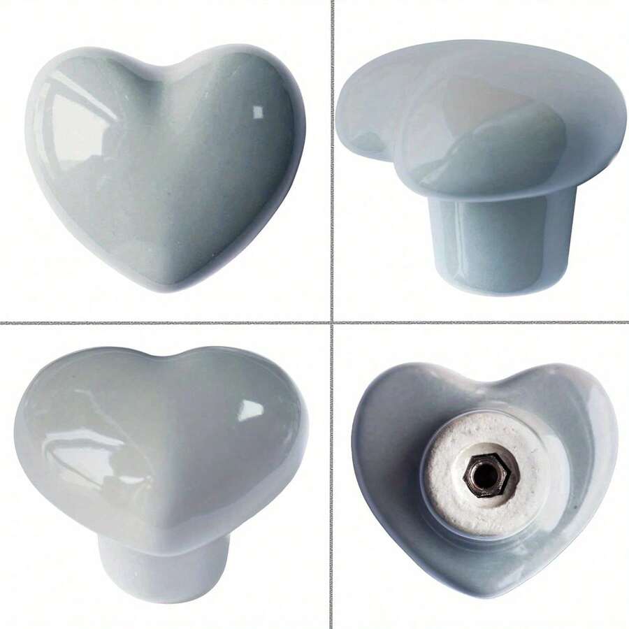1/3/6/8/10/15/20pcs Ceramic Drawer Knobs Heart Shape Dresser