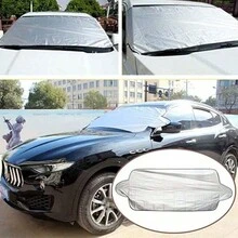 1 pieza Protector de parabrisas de coche Antihoja que cae Parasol contra el polvo, la escarcha y la nieve - Cubierta de vidrio para accesorios exteriores del coche - Tela Oxford resistente a todo clima con protección contra el viento y los rayos UV, adecuada para coches, SUV, camiones, General Motors, protección solar interior del coche