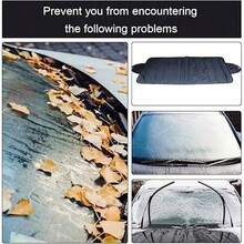 1 pieza Protector de parabrisas de coche Antihoja que cae Parasol contra el polvo, la escarcha y la nieve - Cubierta de vidrio para accesorios exteriores del coche - Tela Oxford resistente a todo clima con protección contra el viento y los rayos UV, adecuada para coches, SUV, camiones, General Motors, protección solar interior del coche