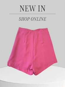 Kit 2 Short Tailored Skirt With Slit Opening With Chain - 彩色 - 查看 5