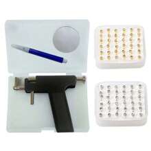 1 套可重复使用的穿耳枪，带 72 件耳钉 - 专业穿耳套件，适合沙龙和家庭使用